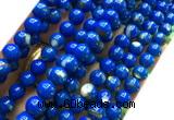 CTU3154 15 inches 6mm round gold vein howlite turquoise beads