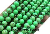 CTU3169 15 inches 8mm round gold vein howlite turquoise beads