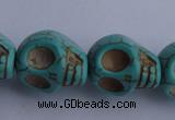 CTU32 15.5 inches 14*17*18mm skull shape blue turquoise beads