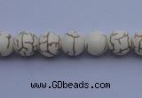 CTU34 15.5 inches 8mm round white turquoise strand beads Wholesale