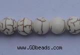 CTU35 15.5 inches 10mm round white turquoise strand beads Wholesale