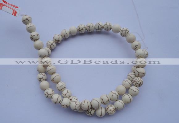 CTU35 15.5 inches 10mm round white turquoise strand beads Wholesale