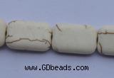 CTU37 15.5 inches 13*20mm rectangle white turquoise beads Wholesale