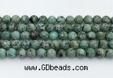 CTU519 15.5 inches 8mm faceted round African turquoise beads wholesale