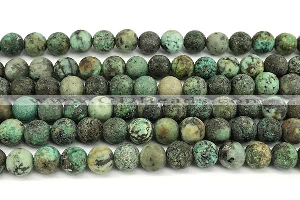 CTU532 15 inches 8mm round matte african turquoise beads