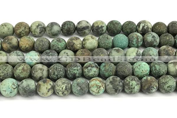 CTU533 15 inches 10mm round matte african turquoise beads