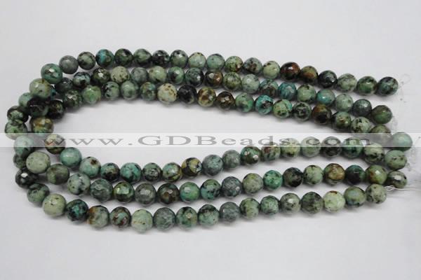 CTU552 15.5 inches 8mm faceted round African turquoise beads