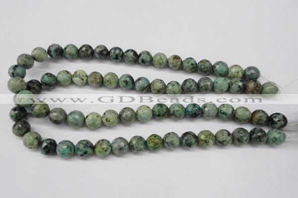 CTU554 15.5 inches 12mm faceted round African turquoise beads