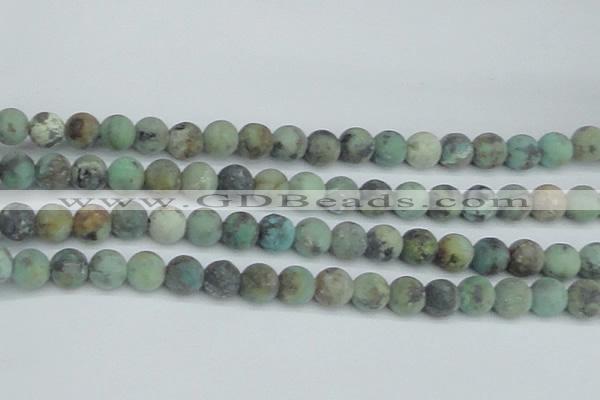 CTU565 15.5 inches 10mm round matte african turquoise beads