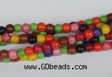 CTU700 15.5 inches 5mm round dyed turquoise beads wholesale