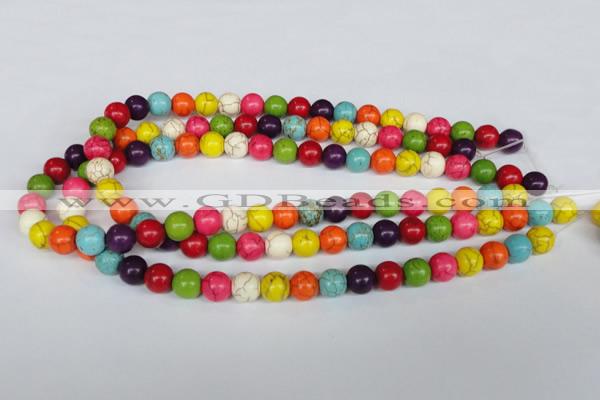 CTU703 15.5 inches 12mm round dyed turquoise beads wholesale