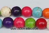 CTU704 15.5 inches 14mm round dyed turquoise beads wholesale