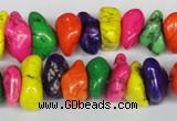 CTU740 15.5 inches 8*12mm nuggets dyed turquoise beads wholesale