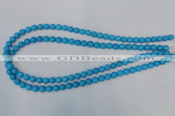 CTU823 15.5 inches 8mm round dyed turquoise beads wholesale