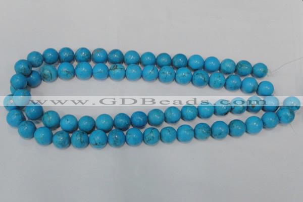 CTU825 15.5 inches 12mm round dyed turquoise beads wholesale