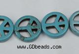 CTU899 15.5 inches 15mm coin dyed turquoise beads wholesale