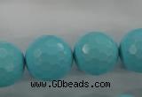 CTU917 15.5 inches 18mm faceted round synthetic turquoise beads