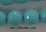 CTU918 15.5 inches 20mm faceted round synthetic turquoise beads