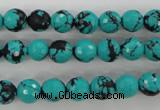 CTU932 15.5 inches 8mm faceted round synthetic turquoise beads