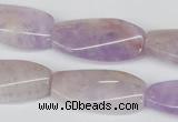 CTW100 15.5 inches 15*30mm twisted rectangle lavender amethyst beads