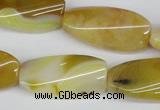 CTW101 15.5 inches 15*30mm twisted rectangle agate beads wholesale