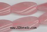 CTW106 15.5 inches 15*30mm twisted rectangle rose quartz beads