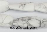 CTW109 15.5 inches 15*30mm twisted rectangle white howlite beads