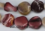 CTW12 15.5 inches 16mm twisted coin mookaite gemstone beads