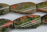 CTW120 15.5 inches 15*30mm twisted rectangle unakite gemstone beads