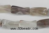 CTW123 15.5 inches 9*20mm twisted trihedron botswana agate beads