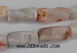 CTW124 15.5 inches 9*20mm twisted trihedron agate gemstone beads