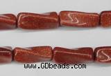 CTW132 15.5 inches 10*20mm twisted trihedron goldstone beads