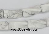 CTW134 15.5 inches 9*20mm twisted trihedron white howlite beads