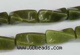 CTW138 15.5 inches 9*20mm twisted trihedron jade gemstone beads