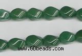 CTW152 15.5 inches 8*11mm twisted rice green aventurine beads