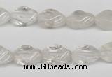 CTW153 15.5 inches 8*15mm twisted rice white crystal beads