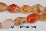 CTW155 15.5 inches 8*15mm twisted rice agate gemstone beads