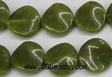 CTW17 15.5 inches 16mm twisted coin jade gemstone beads