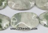 CTW307 15.5 inches 20*30mm wavy oval peace stone beads