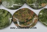 CTW310 15.5 inches 25*30mm wavy oval unakite gemstone beads