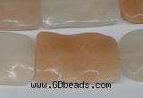 CTW322 15.5 inches 20*30mm wavy rectangle pink aventurine jade beads