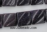 CTW352 15.5 inches 16*16mm twisted square blue goldstone beads