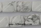 CTW383 15.5 inches 15*20mm twisted rectangle white howlite beads