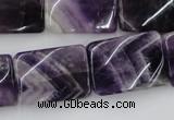 CTW392 15.5 inches 18*25mm twisted rectangle dogtooth amethyst beads