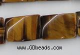 CTW394 15.5 inches 18*25mm twisted rectangle yellow tiger eye beads