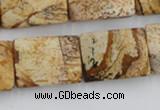 CTW396 15.5 inches 18*25mm twisted rectangle picture jasper beads