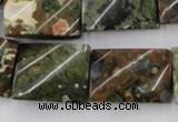 CTW398 15.5 inches 18*25mm twisted rectangle rhyolite gemstone beads