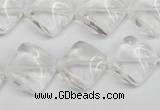 CTW49 15.5 inches 15*15mm twisted diamond white crystal beads