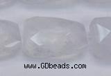 CTW500 15.5 inches 20*30mm faceted & twisted synthetic quartz beads