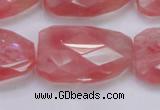 CTW501 15.5 inches 20*30mm faceted & twisted synthetic quartz beads